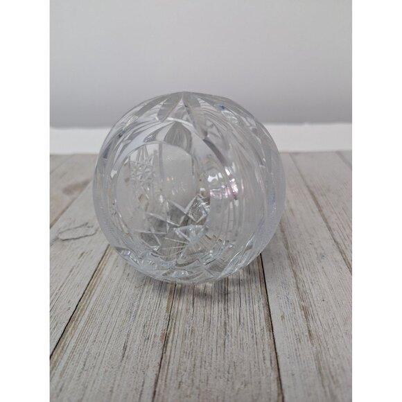 Crystal Tea Light Candle Trinket Bowl Holder 3 3/4" Cut - Picture 2 of 5